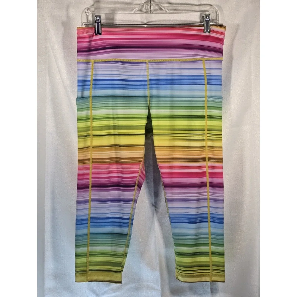 Belcorva Rainbow Leggings Pockets Womens Large Spandex Yoga‎ Pants